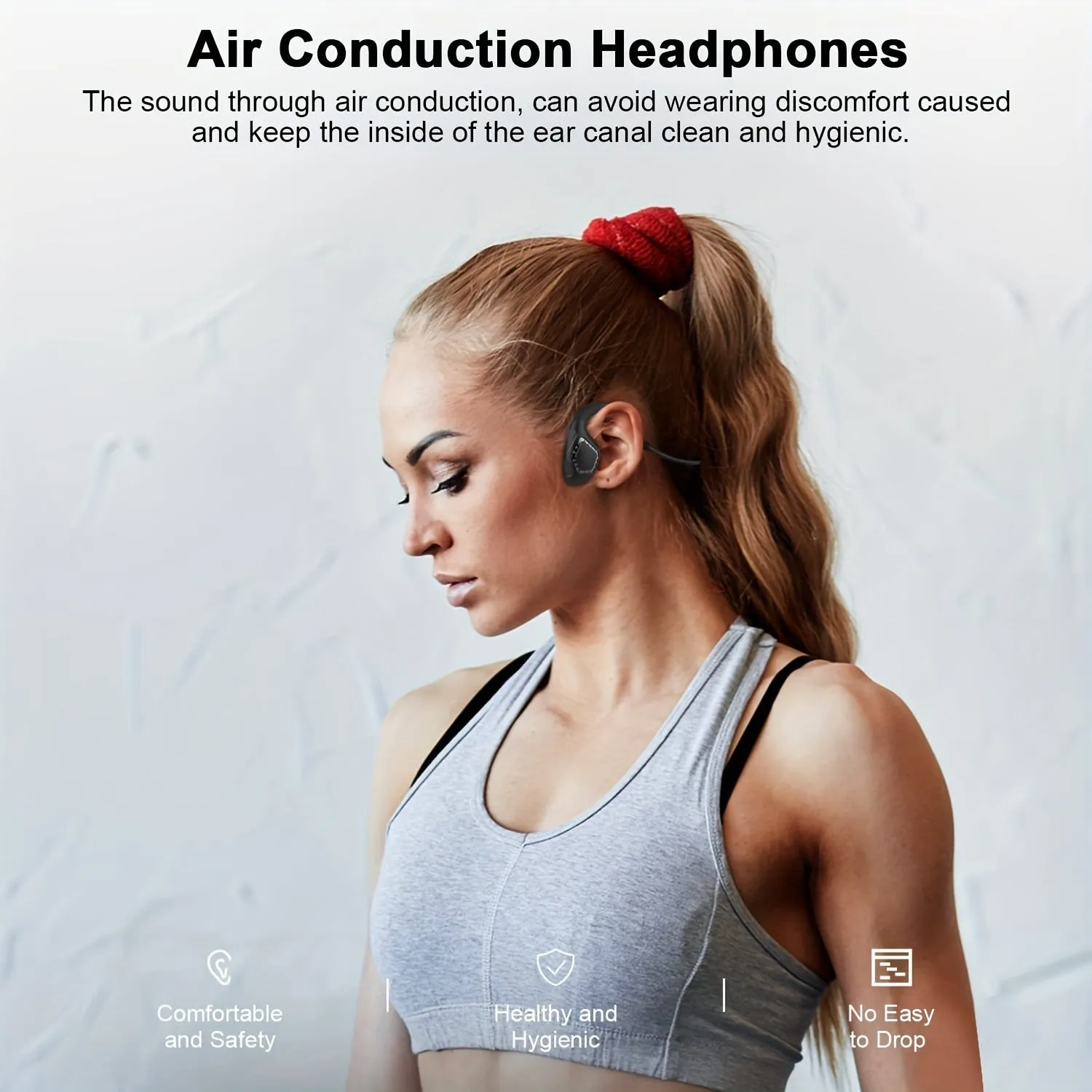 5.2 Open Ear Wireless Headset: Air Conduction Stereo Headphones with Noise-Cancelling Boom Mic, 8-Hour Playtime, Ultimate Comfort for Running, Driving, Hiking, and Work
