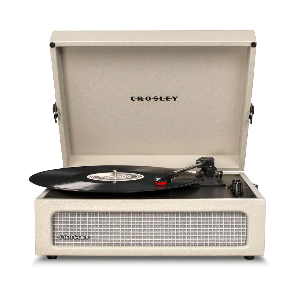 Crosley Voyager Bluetooth Portable Turntable - Dune   Bundled Crosley Record Storage Display Stand