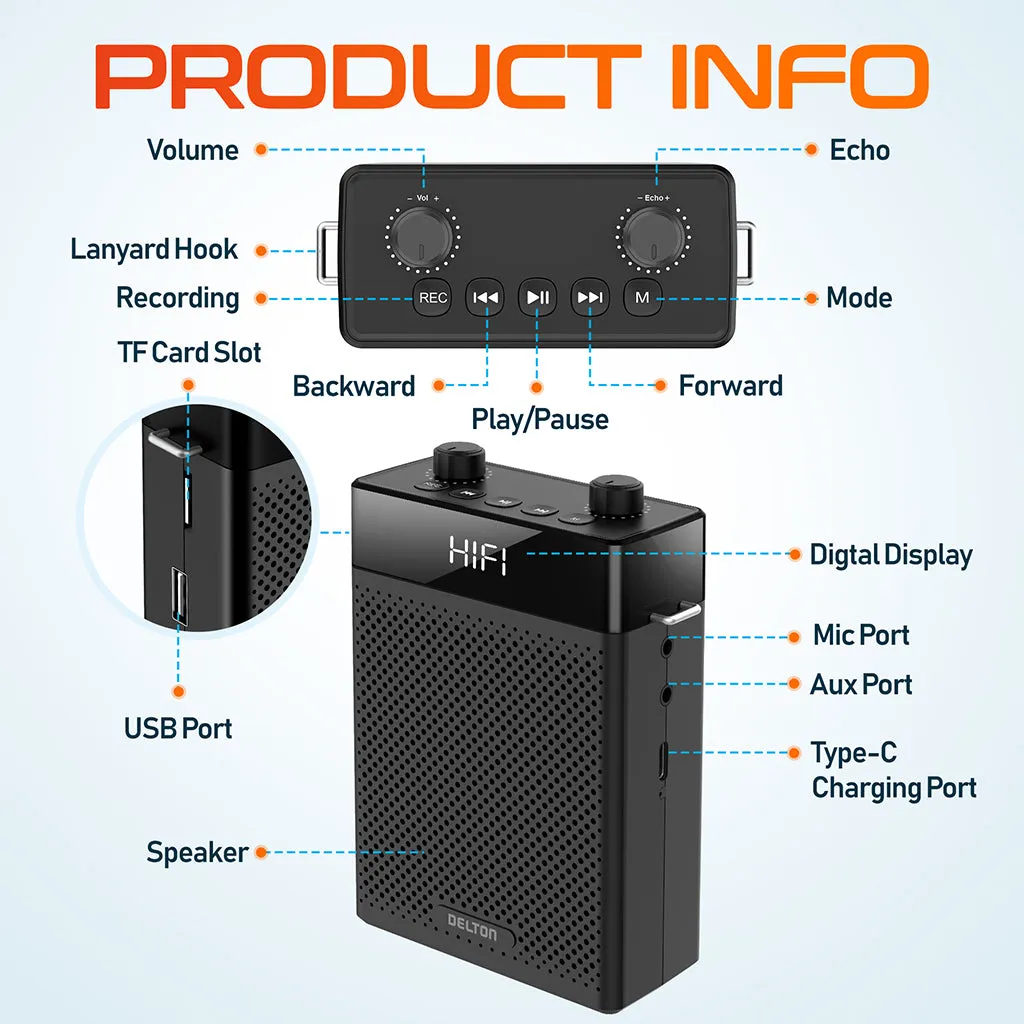 Delton A566 Bluetooth Voice Amplifier with Wireless Headset