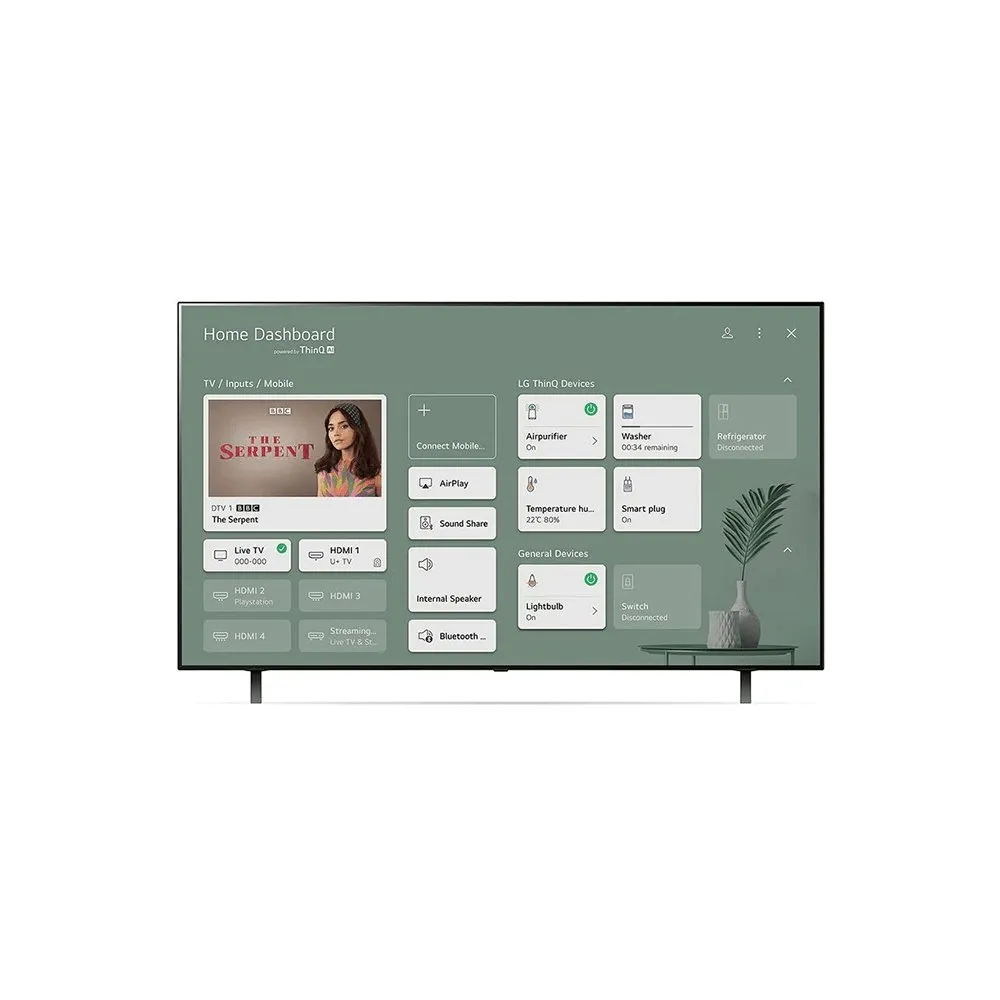 LG OLED55A16LA (2021) OLED HDR 4K Ultra HD Smart TV, 55 inch with Freeview Play-Freesat HD & Dolby Atmos, Black