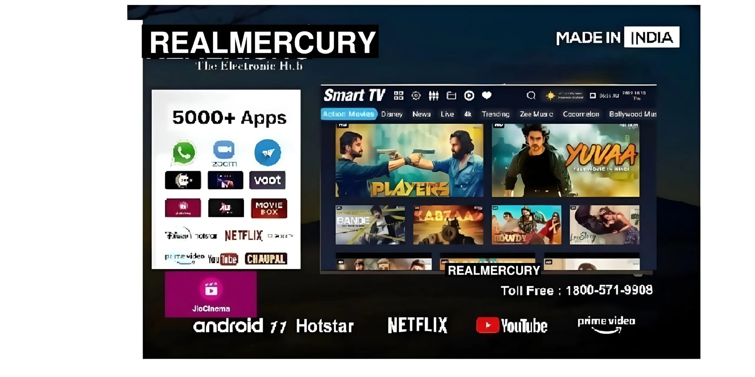 REAL MERCURY 43 inch tv 109(cm) 4kuhd QLED