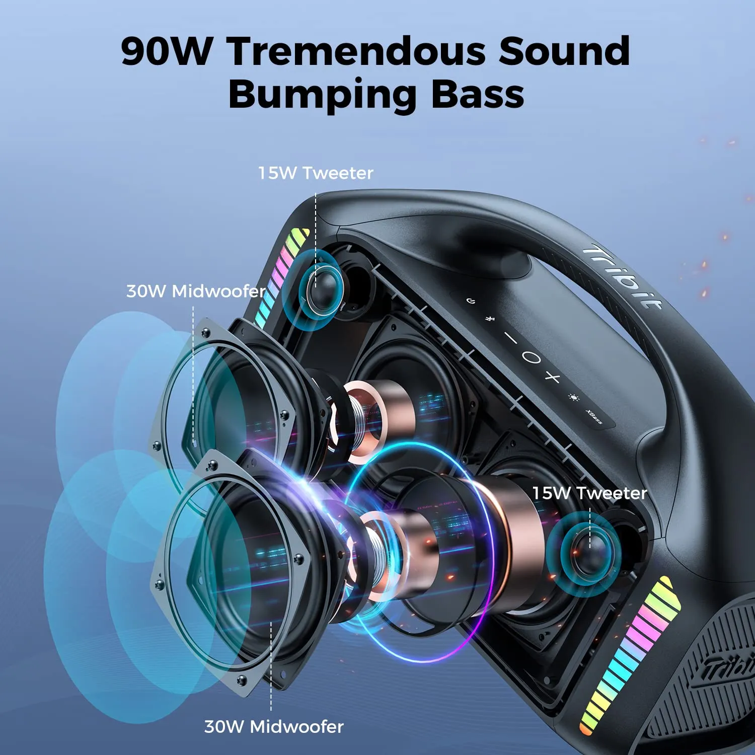 Tribit Stormbox Blast 90W Portable Powerful Outdoor Party Speaker