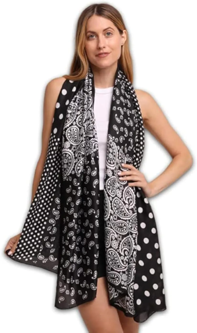 Trillion London Silk Scarf | Long Neck Scarf for Women | Ladies Lightweight Scarves | Shawl Wraps | Suitable for Daily Life