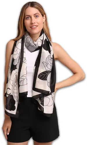 Trillion London Silk Scarf | Long Neck Scarf for Women | Ladies Lightweight Scarves | Shawl Wraps | Suitable for Daily Life