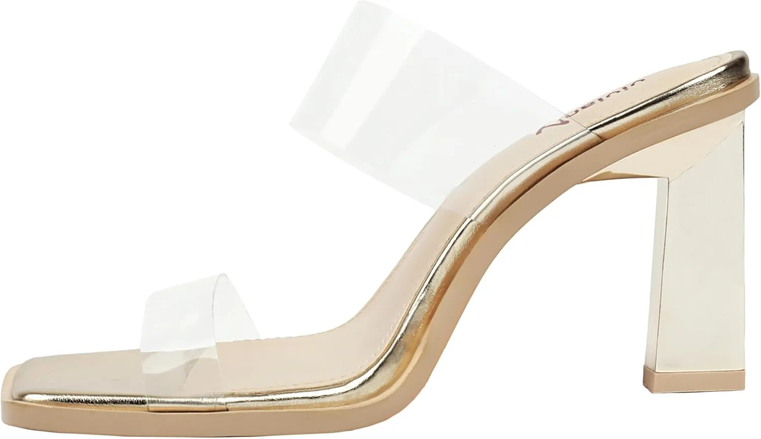 vivianly Clear Womens Heels 3.35inch Dress Shoes with Clear Block Heels for Women
