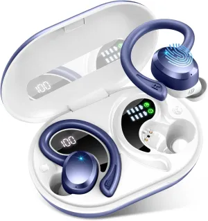 Wireless Earbuds Bluetooth Headphones Sport, Bluetooth 5.3 Earbud 3D HiFi Stereo Over Ear Buds, 48H Noise Cancelling Mic Wireless Earphone with Earhooks, IP7 Waterproof Headset for Workout/Running/Gym
