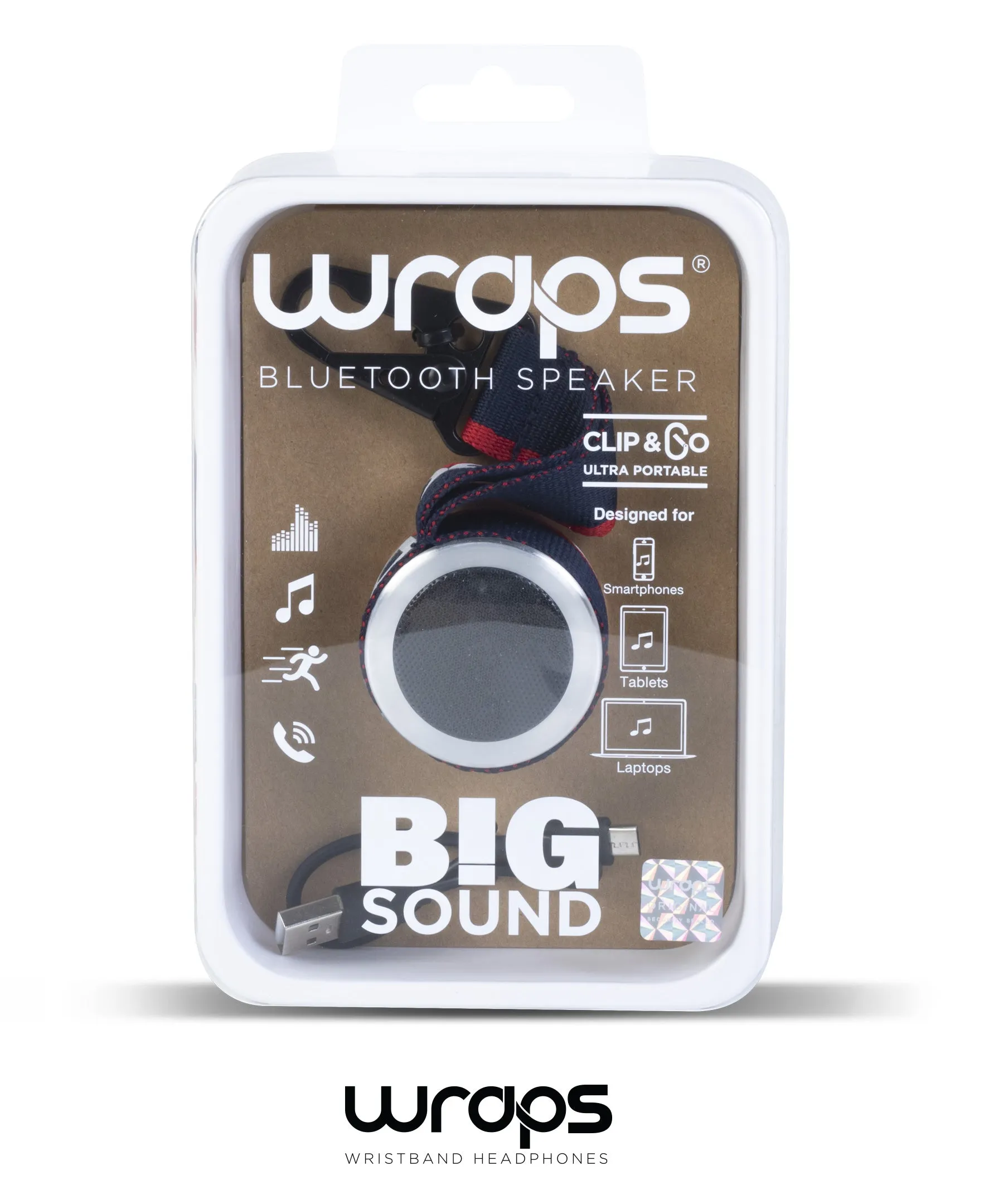 Portable WRAPS Clip & Go POD 2 Bluetooth Speaker with Enhanced Sound Quality