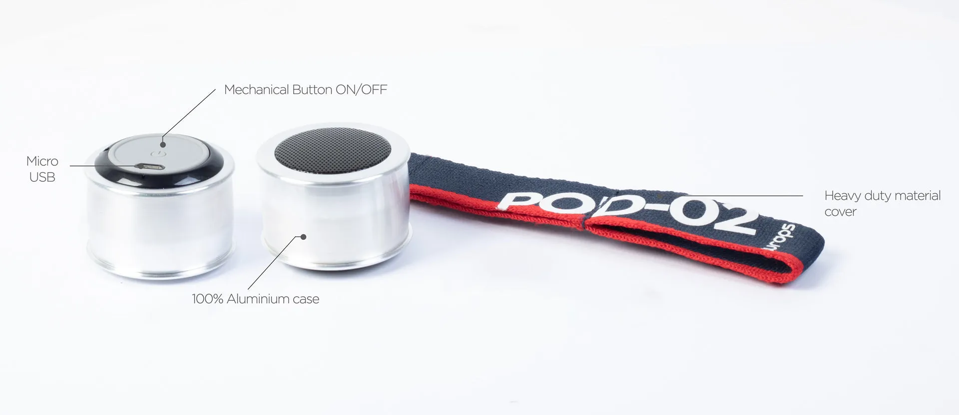 Portable WRAPS Clip & Go POD 2 Bluetooth Speaker with Enhanced Sound Quality